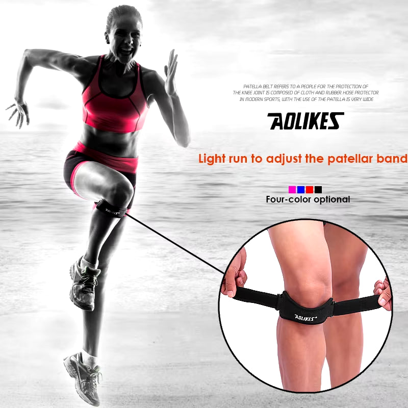 1PCS Adjustable Knee Patellar Tendon Support Strap Band Knee Support Brace Pads for Running Basketball Outdoor Sport
